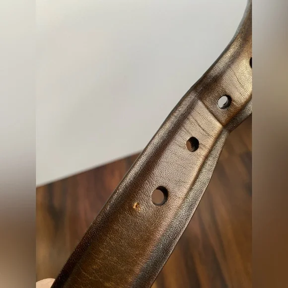 Thursday Men’s Refined Leather Belt Black Coffee Size 40 - Picture 4 of 9